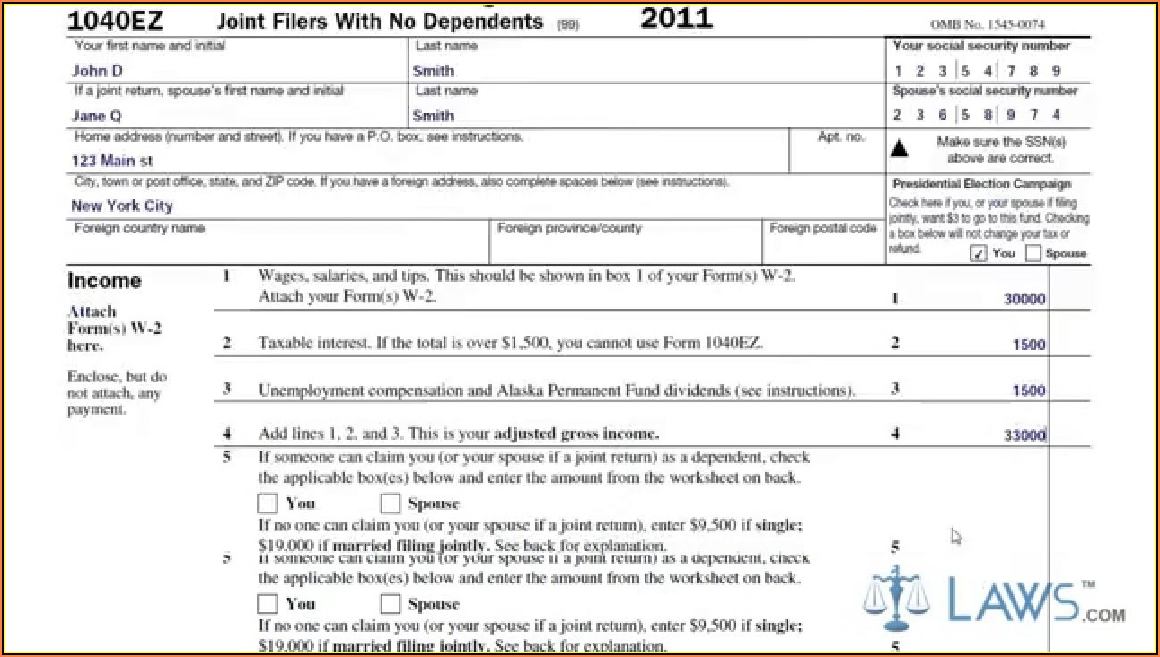 1040ez Tax Form 2020 Form Resume Examples e79QzymYkQ