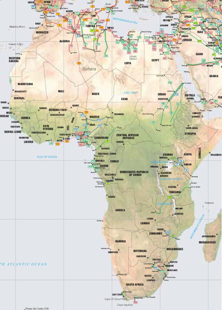 Africa Pipelines Map Crude Oil petroleum Pipelines Natural Gas 