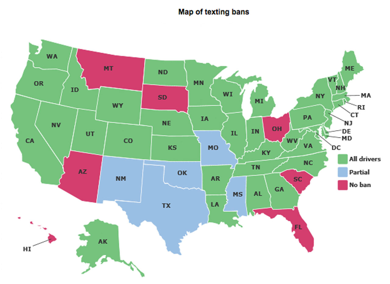 America s Cell Phone Laws State By State Autoblog