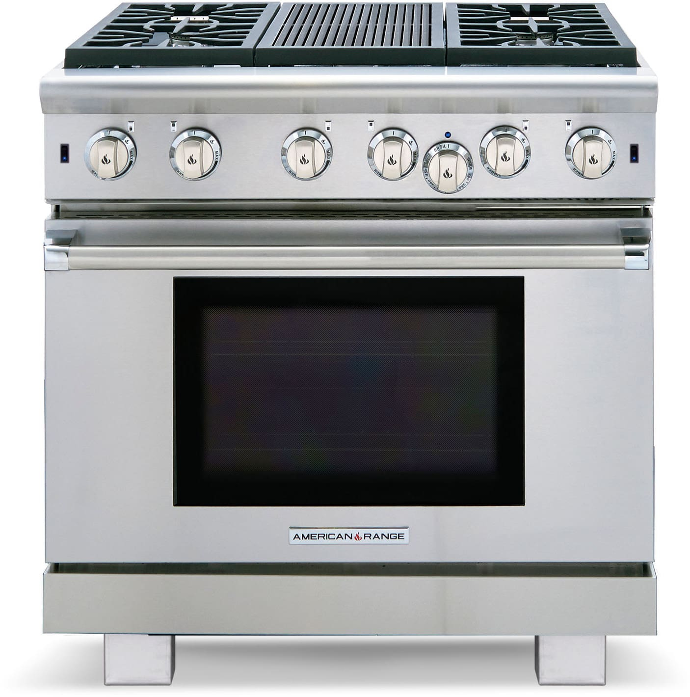 American Range ARROB436GRL 36 Inch Pro Style Gas Range With 4 Open 