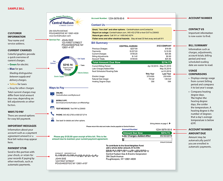 Central Hudson Debuts New Utility Bill Desig