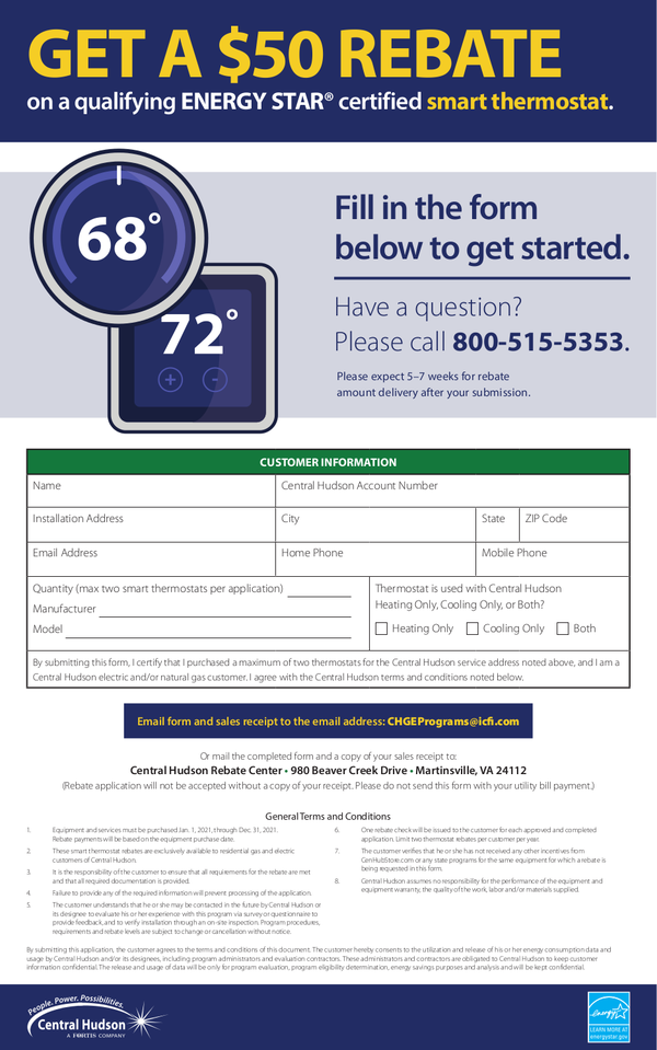 Fill Free Fillable Central Hudson PDF Forms