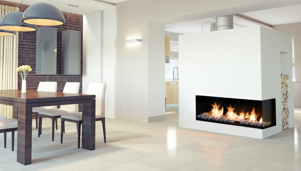 Flare Right Corner Modern Fireplace Linear Fireplace Flare Fireplaces