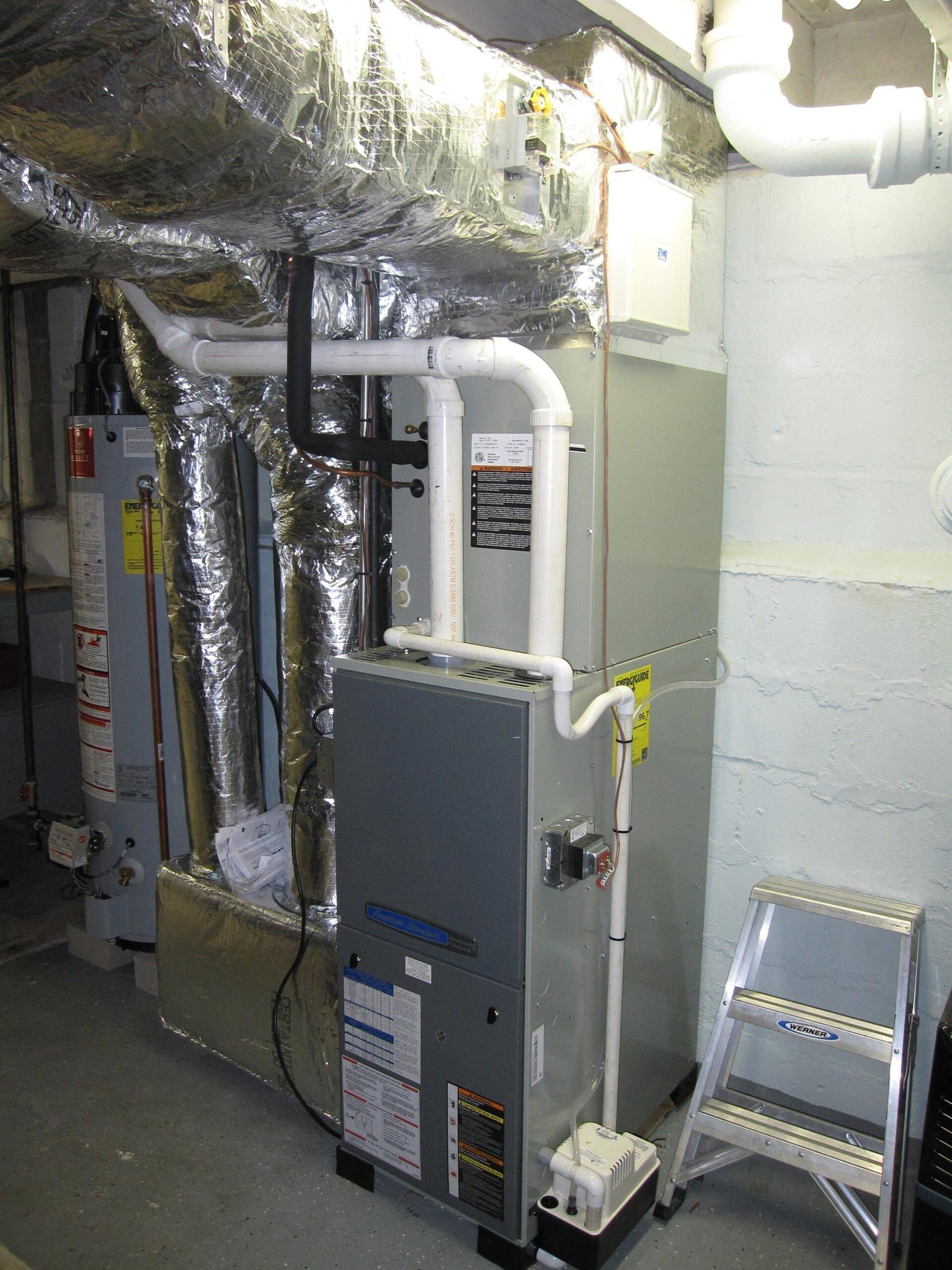 Gas Furnace With Add on AC System And Hot Water Tank