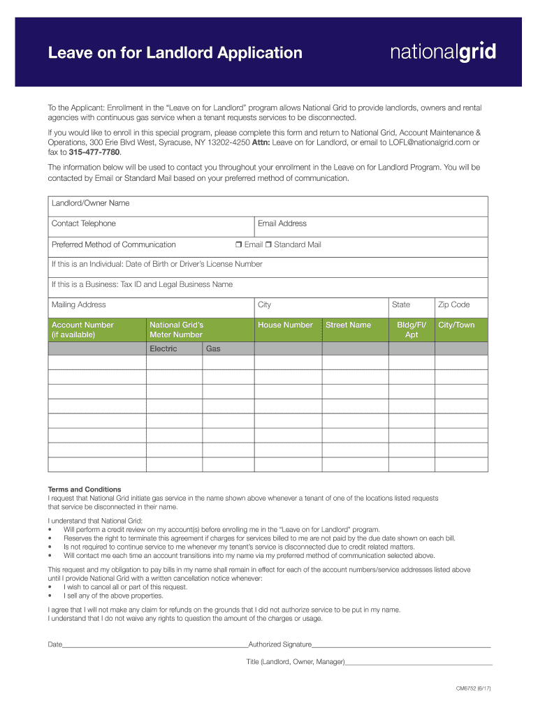 National Grid CM6752 2017 Fill And Sign Printable Template Online 