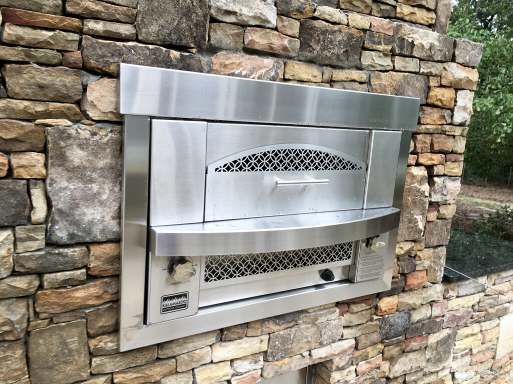 Outdoor Kitchen Built in Gas Pizza Oven Fireside Outdoor Kitchens