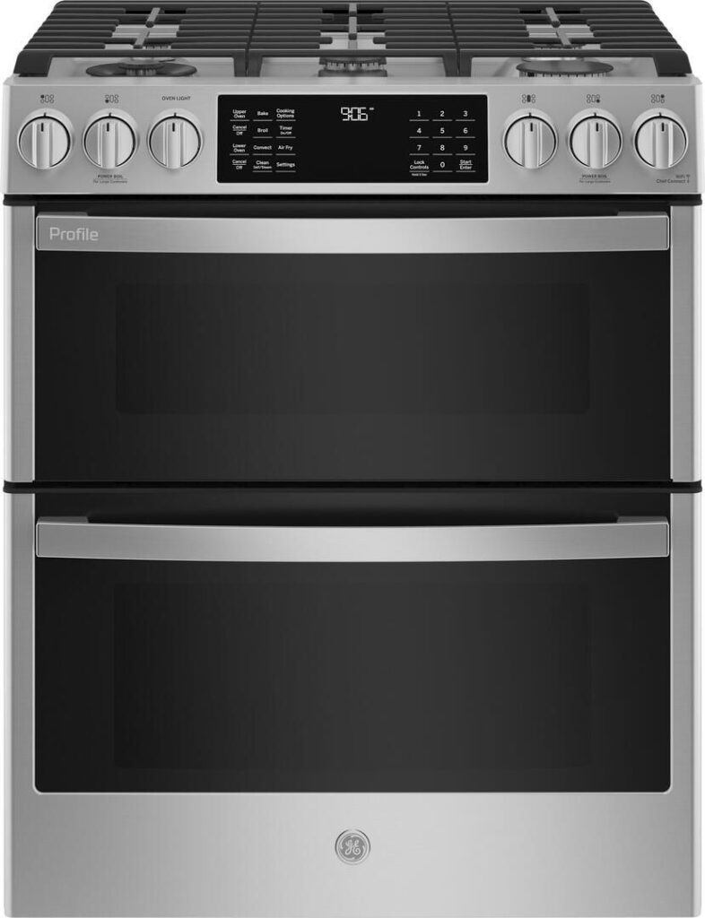 PGS960YPFS GE Profile 30 Smart Slide In Front Control Gas Double Oven 