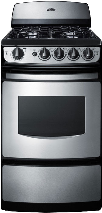 Summit PRO200SS 20 Inch Freestanding Gas Range With 4 Open Burners 2 4 