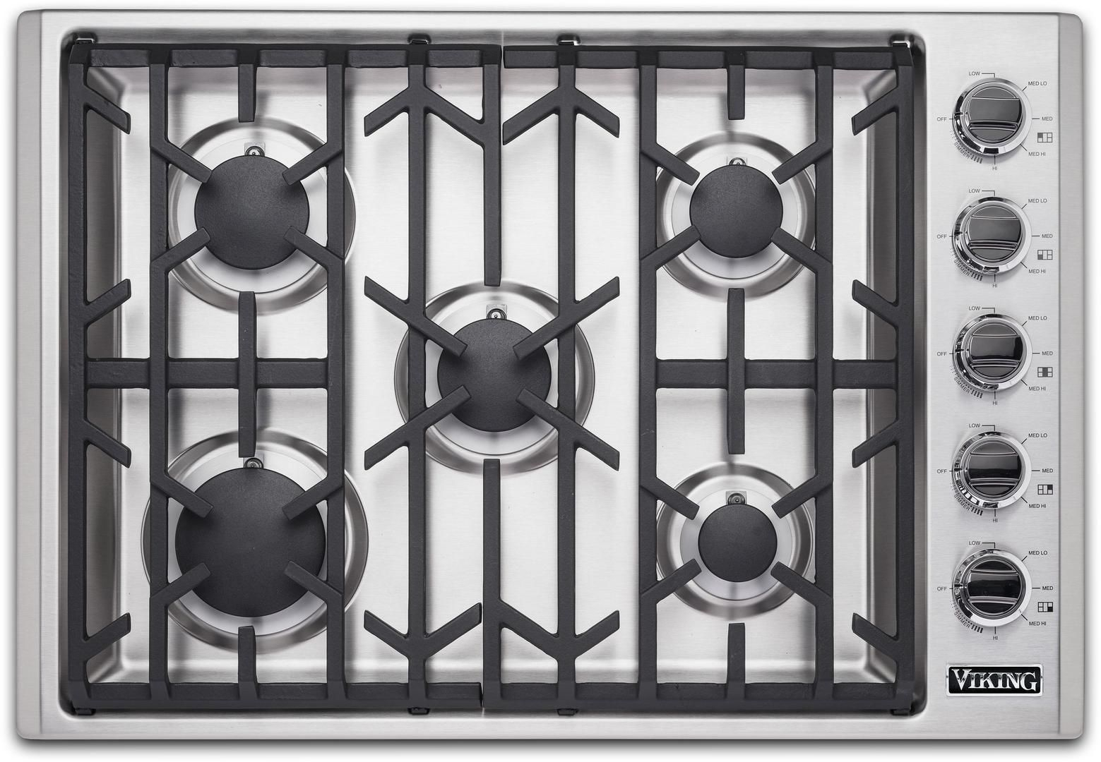 VGSU53015BSS Viking 30 Professional 5 Series Natural Gas Cooktop With VGSU53015BSS Viking 30 Professional 5 Series Natural Gas Cooktop With