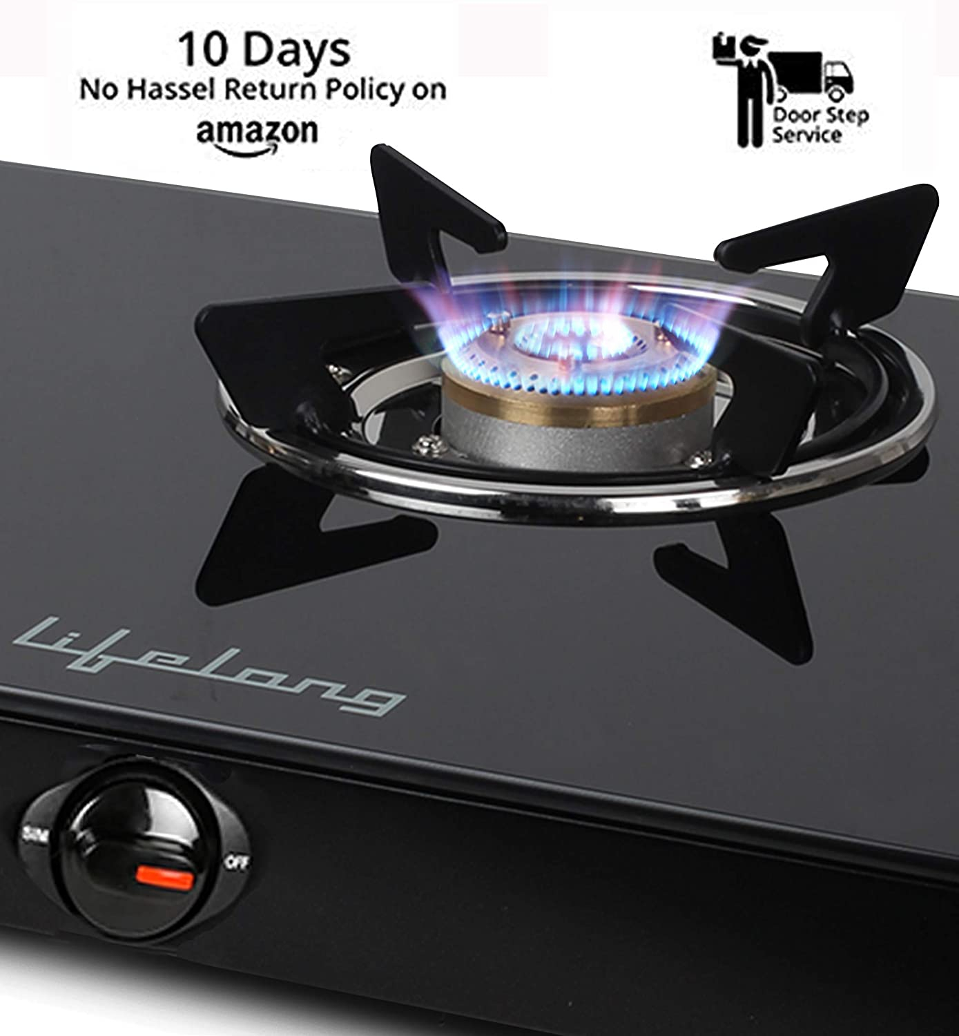 Lifelong Glass Top 3 Burner Gas Stove Manual Ignition Black Latest Lifelong Glass Top 3 Burner Gas Stove Manual Ignition Black Latest