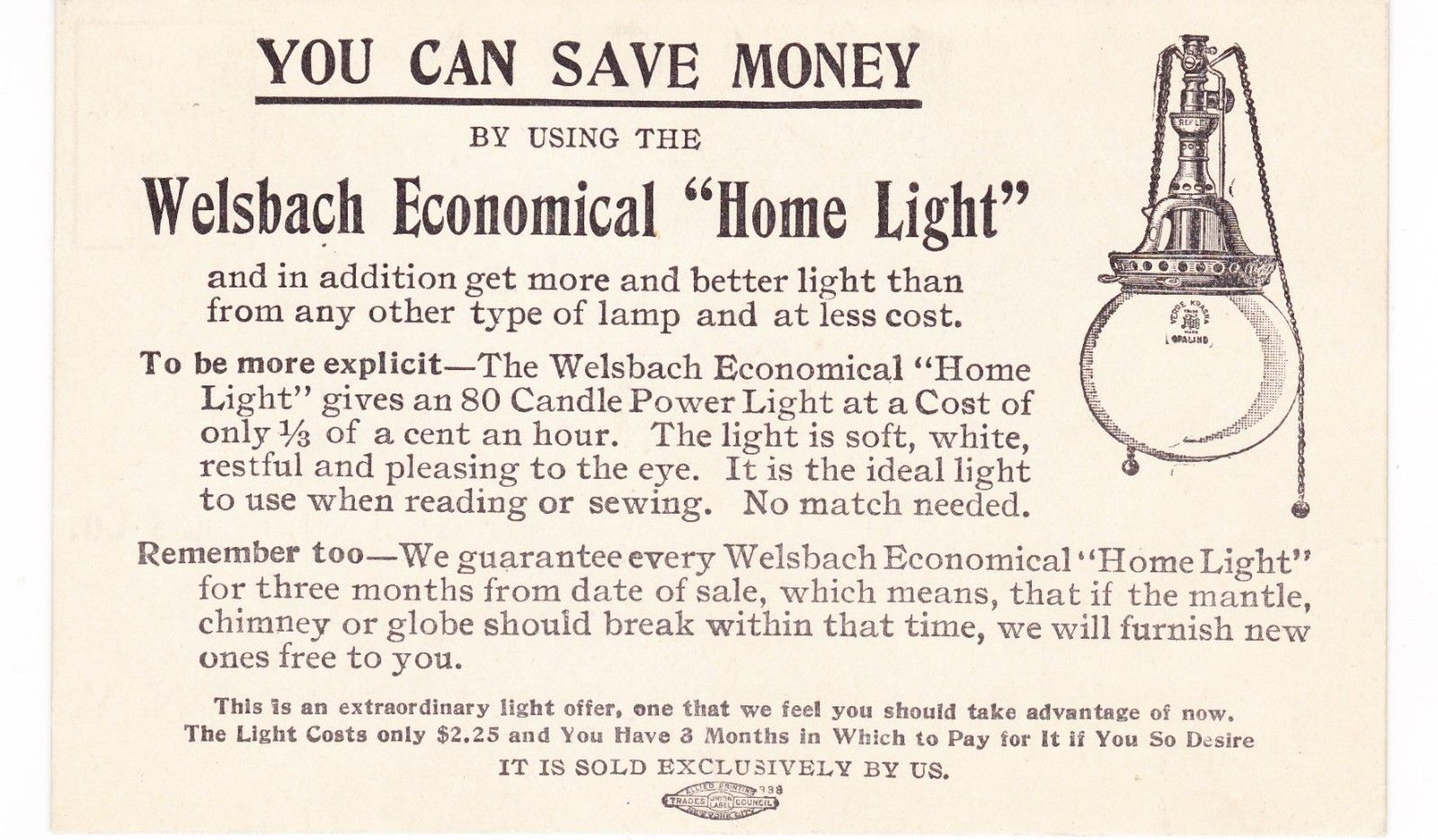 New York City Brooklyn Union GAS Lamp Advertising PC IS This Pre New York City Brooklyn Union GAS Lamp Advertising PC IS This Pre