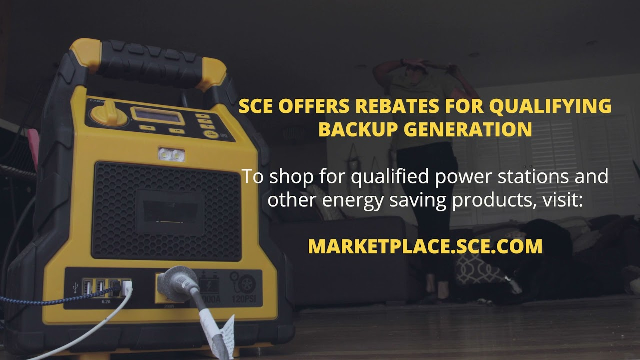 SCE ELECTRIC PORTABLE POWER STATION REBATE CUSTOMER RESOURCES SCE ELECTRIC PORTABLE POWER STATION REBATE CUSTOMER RESOURCES