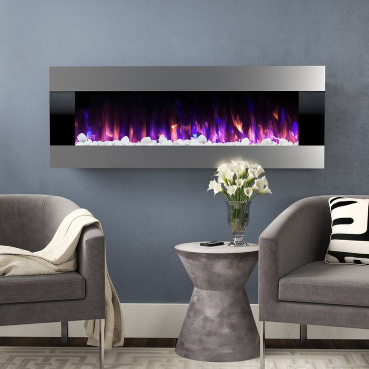 Albers 54 W Electric Fireplace In 2022 Wall Mounted Fireplace Wall 