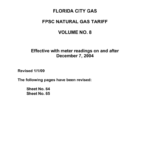 FLORIDA CITY GAS FPSC NATURAL GAS TARIFF VOLUME NO 8