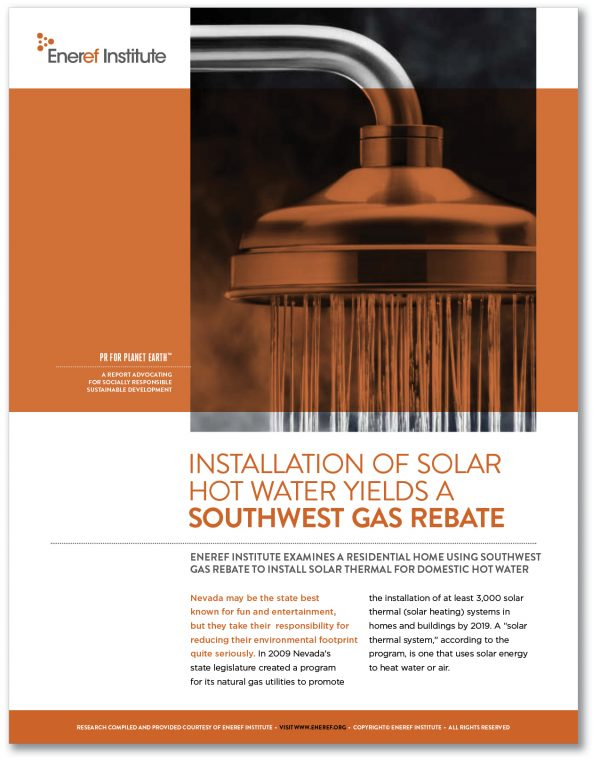 Installation Of Solar Hot Water Yields A Southwest Gas Rebate Eneref