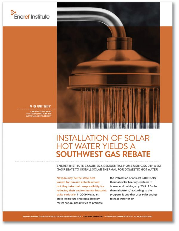 Installation Of Solar Hot Water Yields A Southwest Gas Rebate Eneref 