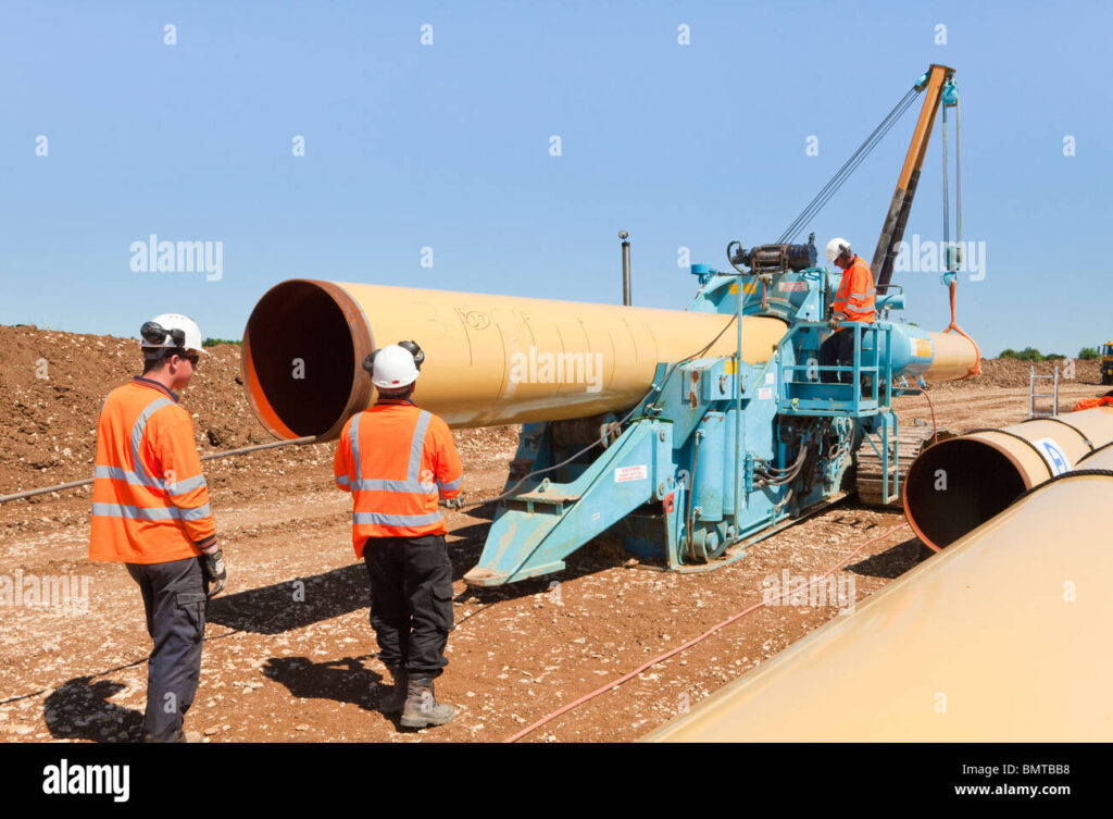 National Grid Natural Gas Pipeline Being Laid Seen Here Crossing The 