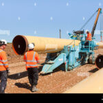 National Grid Natural Gas Pipeline Being Laid Seen Here Crossing The