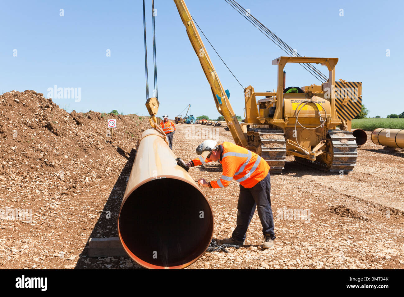 National Grid Natural Gas Pipeline Being Laid Seen Here Crossing The National Grid Natural Gas Pipeline Being Laid Seen Here Crossing The