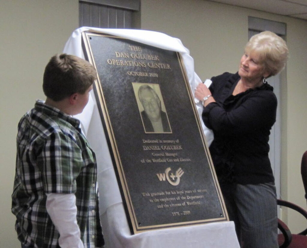 Plaque Honors Late Westfield Gas And Electric Department Manager Daniel 