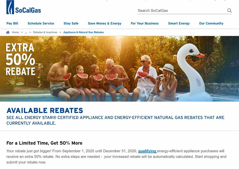 SoCal Gas Increases Pool Heater Rebate By 50 Get 450 1 125 Back SoCal Gas Increases Pool Heater Rebate By 50 Get 450 1 125 Back