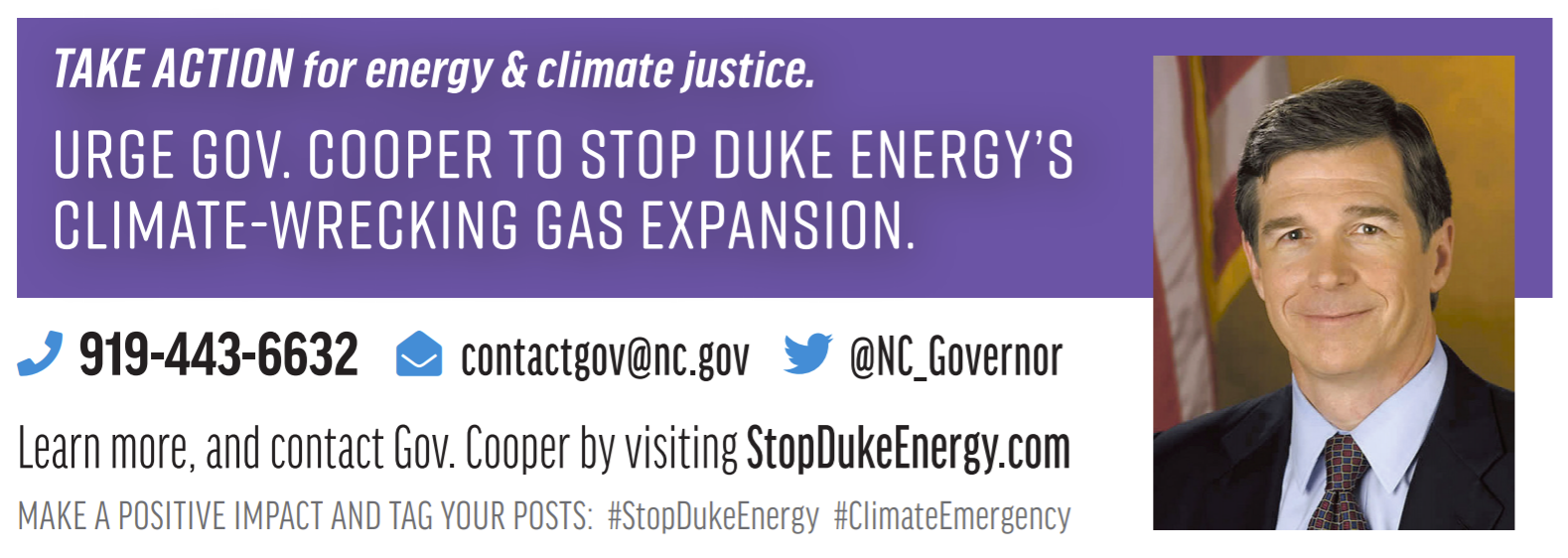 Urge Governor Cooper To Stop Duke Energy s Gas Expansion NC WARN
