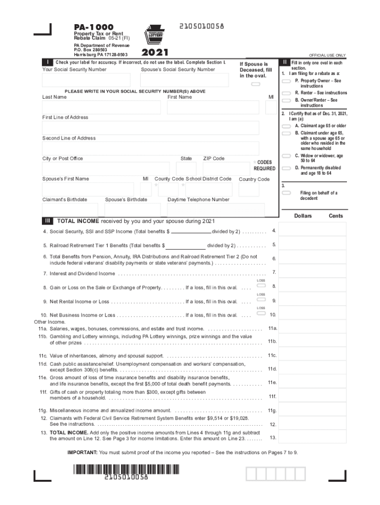 2021 Form PA PA 1000 Fill Online Printable Fillable Blank PdfFiller 2021 Form PA PA 1000 Fill Online Printable Fillable Blank PdfFiller