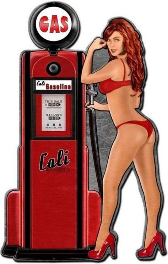 Cali Gas Pump Girl Panneau En M Tal De Calibre Lourd 60 X 37 Cm Bol Cali Gas Pump Girl Panneau En M tal De Calibre Lourd 60 X 37 Cm Bol
