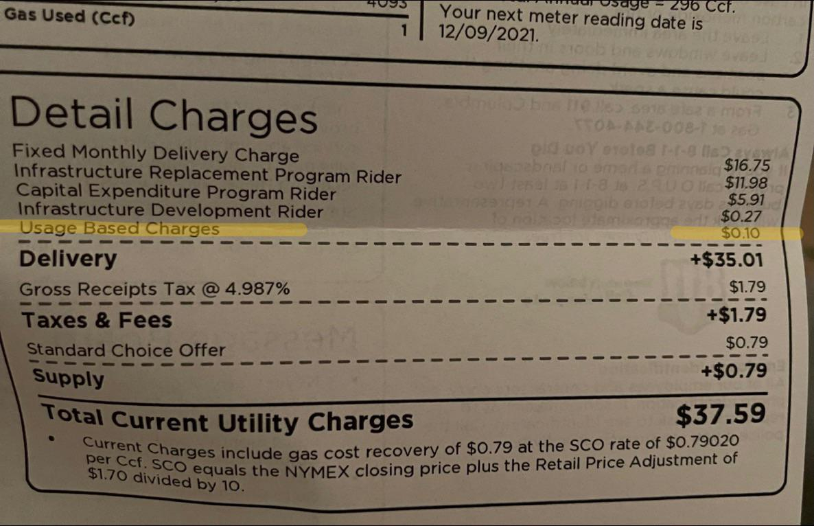Columbia Gas Bill 0 10 Worth Of Gas Costs Me 37 59 Amherst OH Ohio