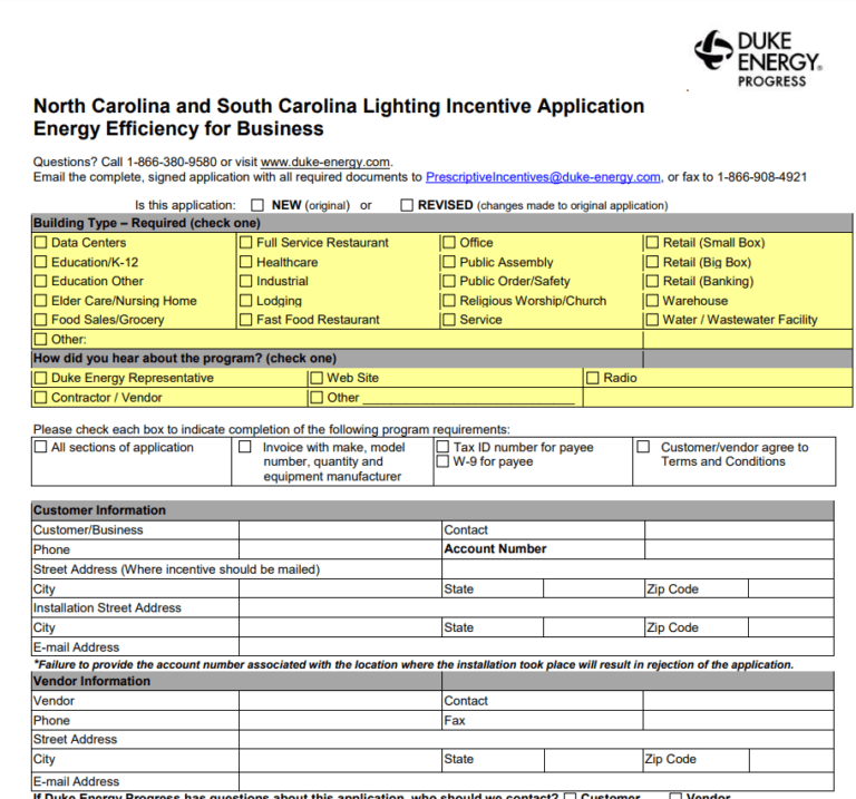 Duke Energy Printable Rebate Form