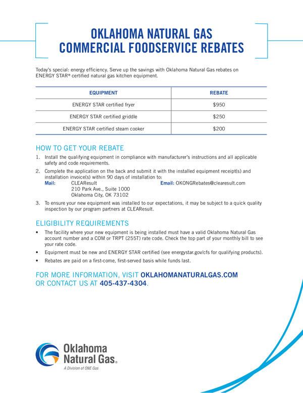 Fill Free Fillable Oklahoma Natural Gas PDF Forms Gas Rebates