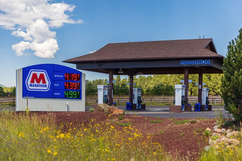 FLAGSTAFF AZ SEPTEMBER 2 2022 A Marathon Gas Station In Arizona FLAGSTAFF AZ SEPTEMBER 2 2022 A Marathon Gas Station In Arizona
