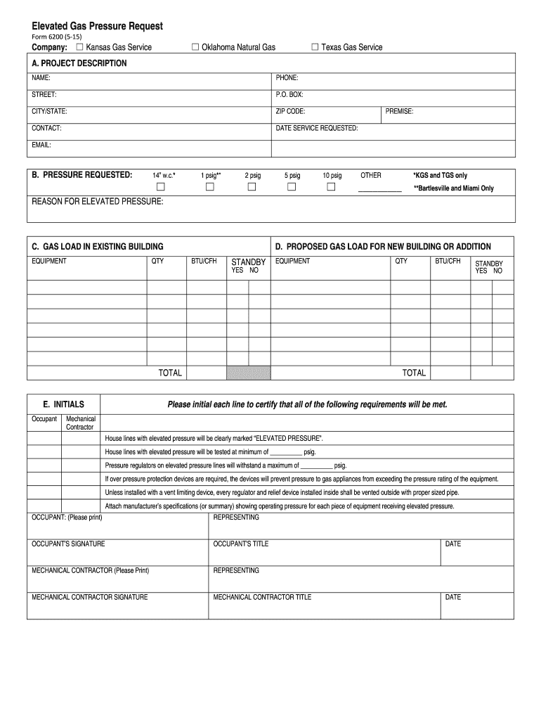 Kansas Form Elevated Gas Pressure Fill Online Printable Fillable 