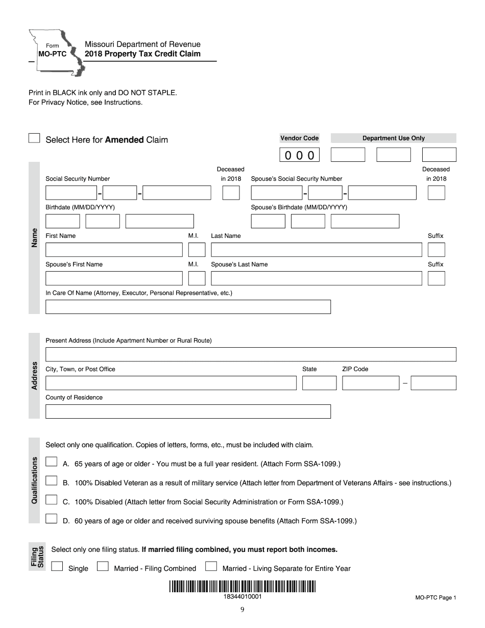 MO MO PTC 2022 Form Printable Blank PDF Online