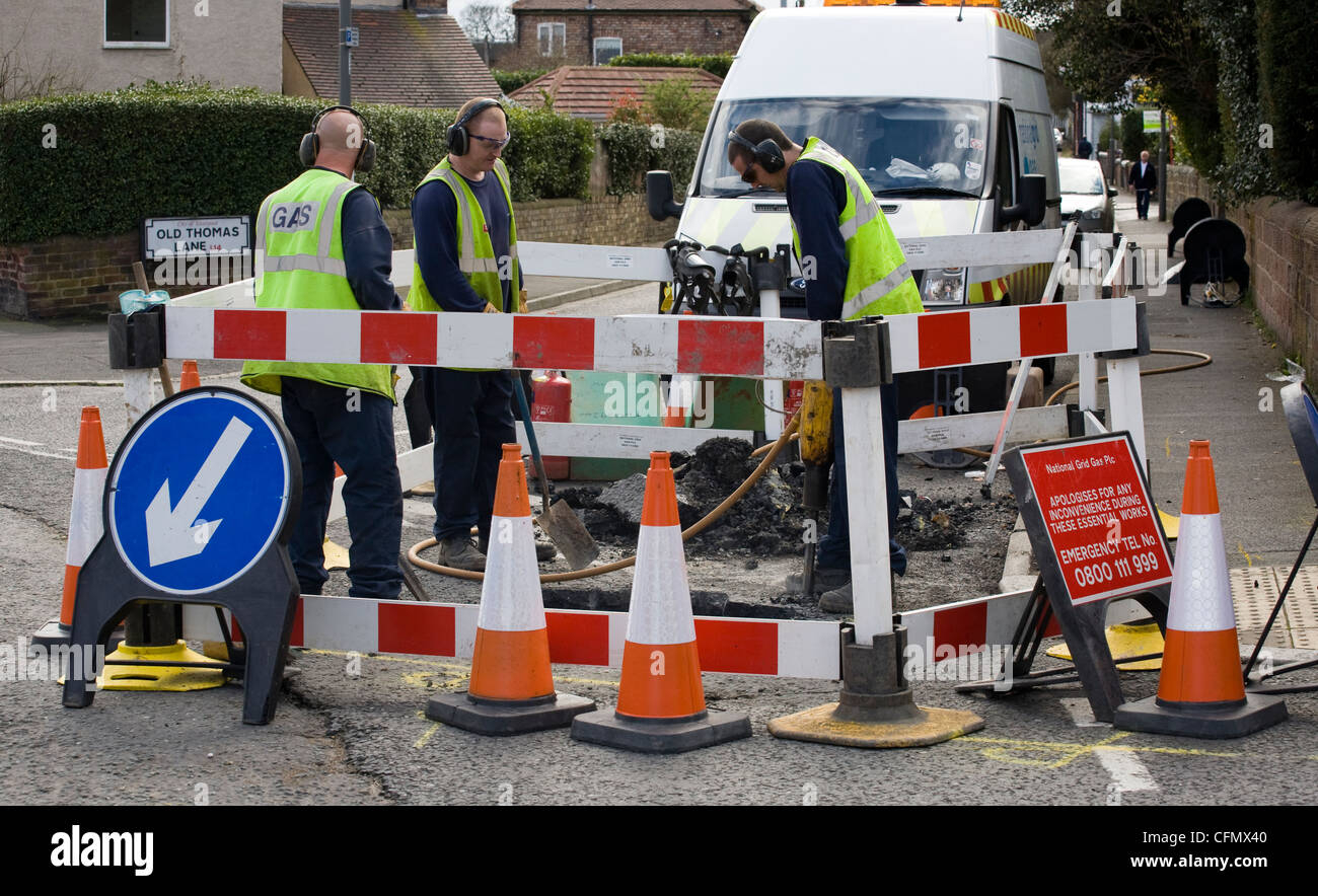 National Grid Gas Leak Repair And Installation Liverpool Stock Photo National Grid Gas Leak Repair And Installation Liverpool Stock Photo