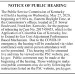 Notice Of Public Hearing PSC Columbia Gas Of Kentucky The Lewis