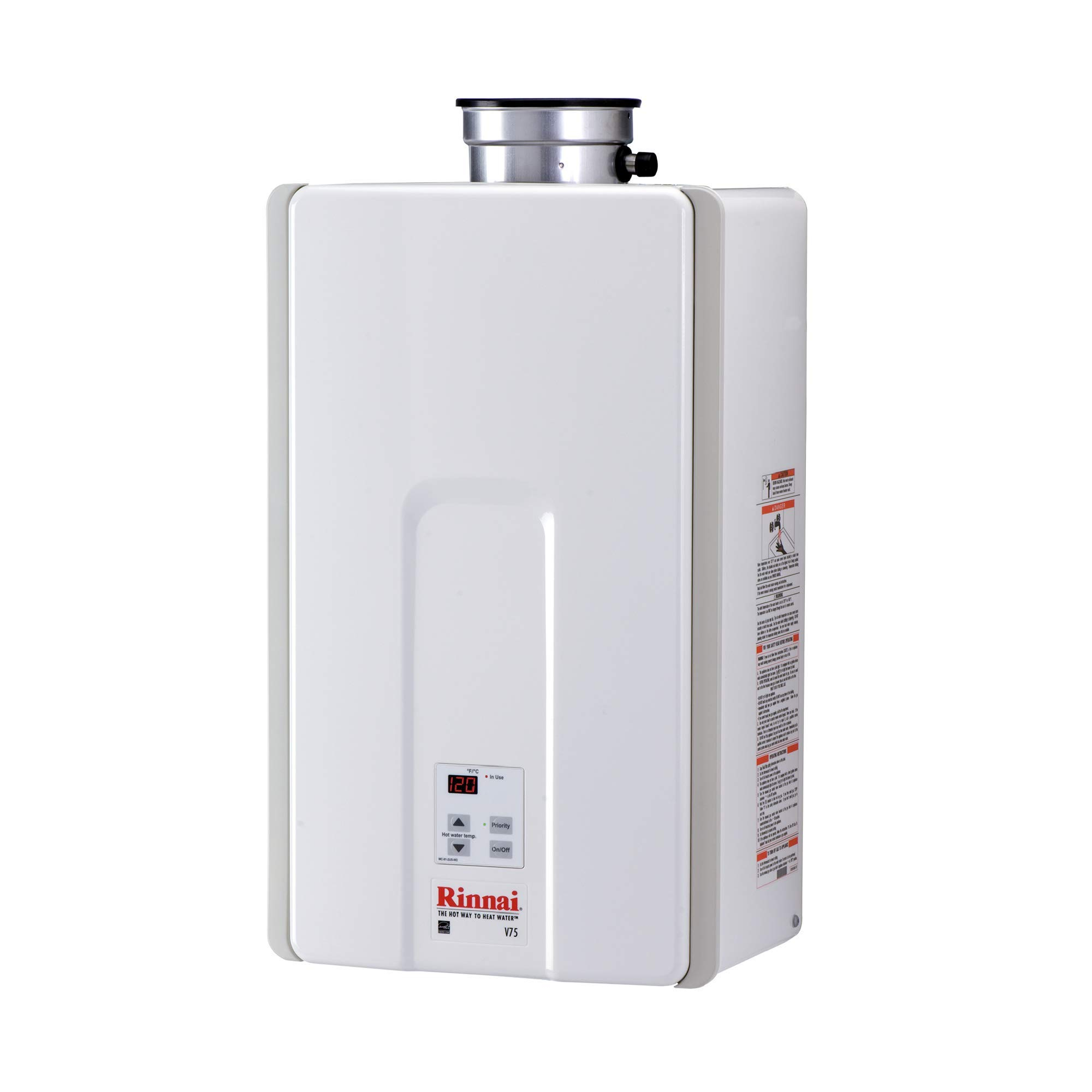 Rinnai Indoor Tankless Hot Water Heater V75IN Natural Gas 7 5 GPM Rinnai Indoor Tankless Hot Water Heater V75IN Natural Gas 7 5 GPM