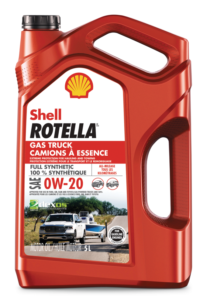 Shell Rotella Gas Truck 0W20 Synthetic Engine Motor Oil 5 L Canadian 
