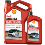 Shell Rotella Gas Truck Engine Oil Construction Equipment