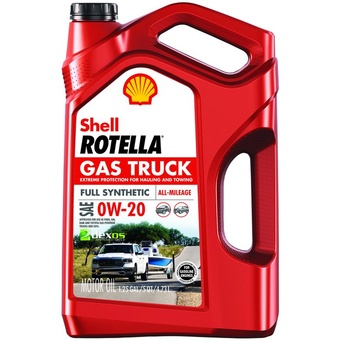 Shell Rotella Gas Truck Full Synthetic Engine Oil 0W 20 5 Qt 