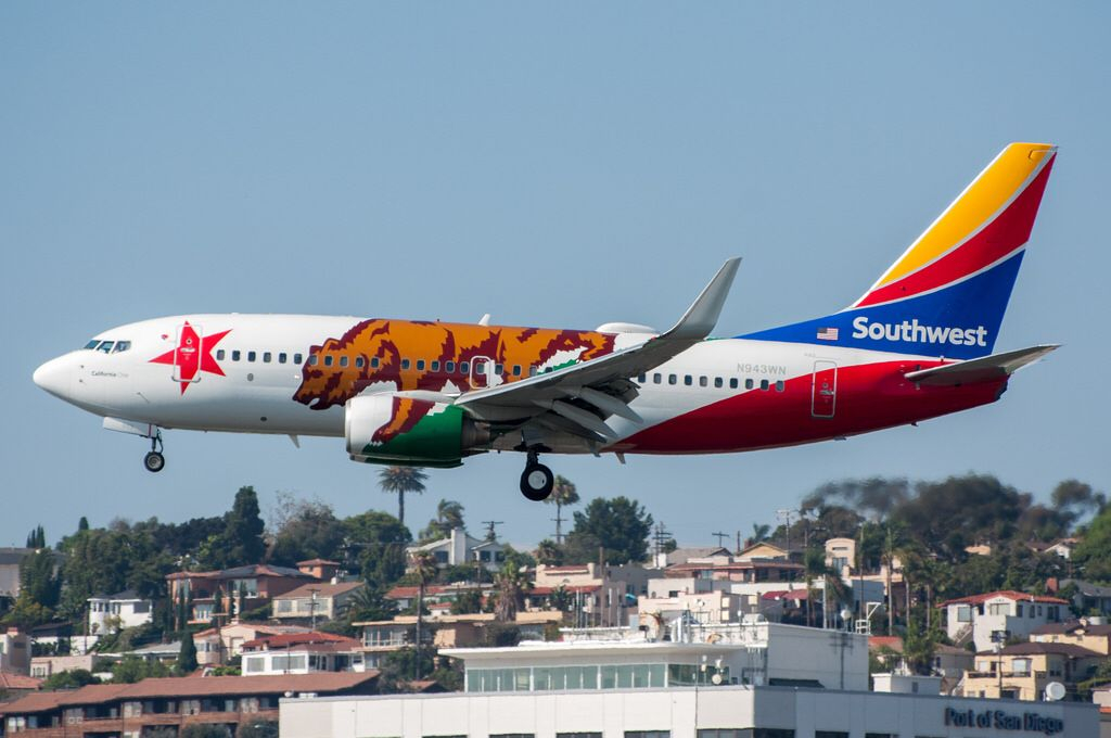 Southwest Airlines California One 737 700 Arriving At SAN On August 
