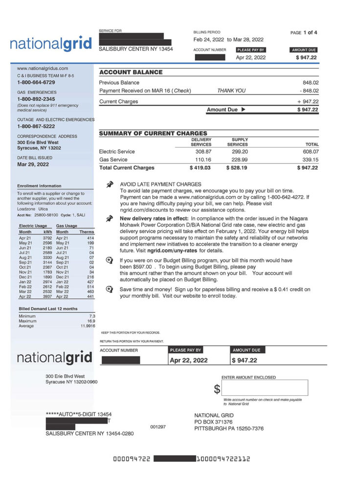 Understanding Our Bills Charges National Grid